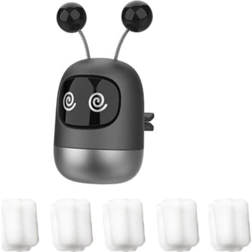 Car Air Freshener Cute Robot Aromatherapy Auto Air Outlet Perfume Long-lasting Fragrance Clip Diffuser With Solid Car Perfume