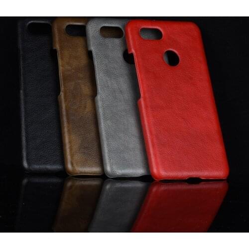 For Google Pixel 3 XL Case Pixel XL3 Retro PU Leather Litchi Skin PC Hard Cover For Google Pixel 3 XL 6.2" Phone Fitted Case