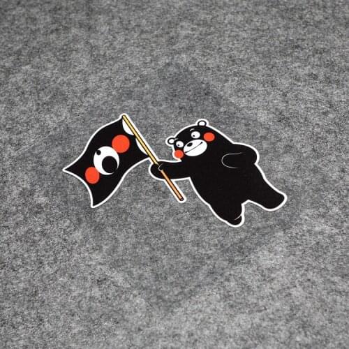 Kumamon Flag Reflective Modified Stickers Cute Japan Bear Car Glass Waterproof Decals Racing Motorcycle Graphics