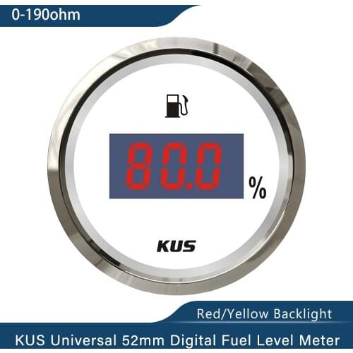 New KUS 0-190 ohm Digital Fuel Level Gauge Oil Tank Level Indicator for Car Boat Truck marine yacht Fuel Level Senor