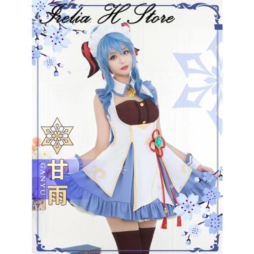 Irelia H Store Game Genshin Impact Fan art Ganyu Maid Dress Cosplay Costume Lovely dress