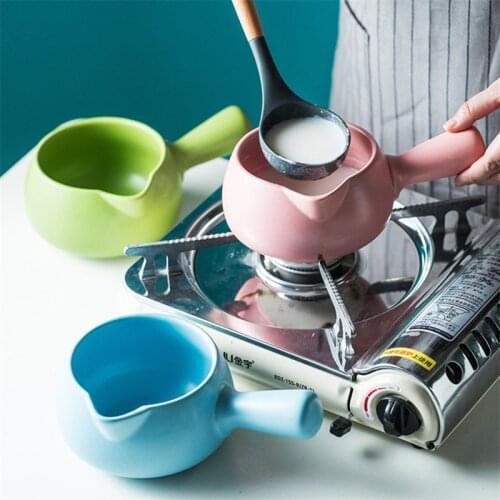 Ceramic Small Milk Pot with Handle Creative Gas Stoves Heating Non Stick Baby Food Pot Household Mini Water Kettle Kitchen Tools