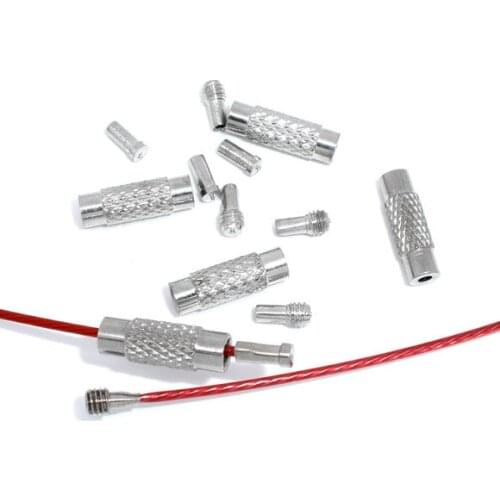 30Sets Silver Tone Screw End Tip Caps Fit 1mm Bubble Gum Chokers Necklaces Jewelry Diy Findings Charms