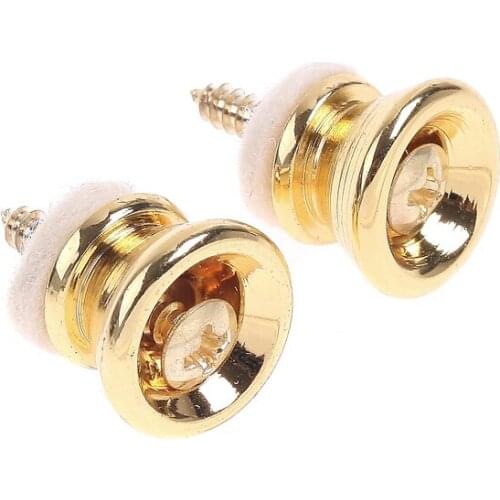 Strap Lock Pins 2 Black Metal Strap Lock For Electric Acoustic Guitar Bass for guitar accessories Guitar Parts