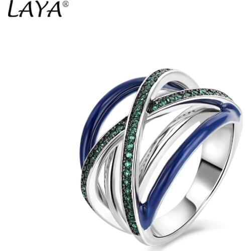 925 Sterling Silver Fashion New Style High Quality Zircon Cross Multi-Line Design Color Enamel Ring Womens Party Luxury Jewelry