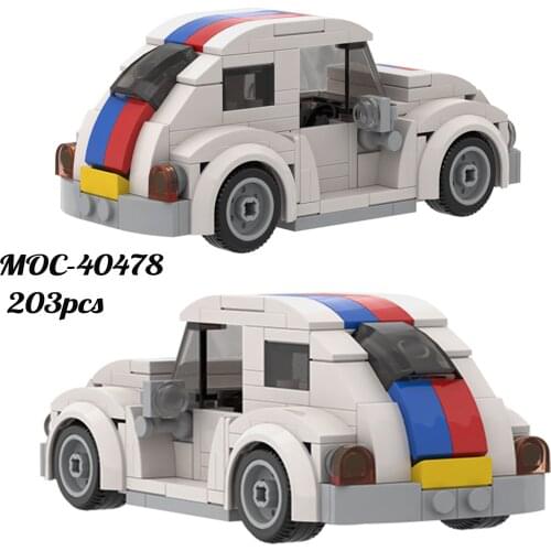 MOC Mini Travel Tool Speed Racing Ghost Horse God Car High-tech Creative Idea Car Building Block Model Toys Children Brick Gift