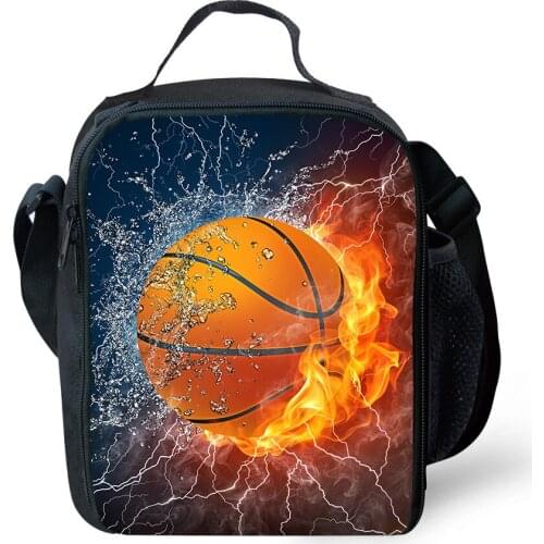 Fashion Thermal Lunch Bag For Boys 3D Printing Ball Pattern Lunch Box For Kids Family Students Mini Picnic Food Containers