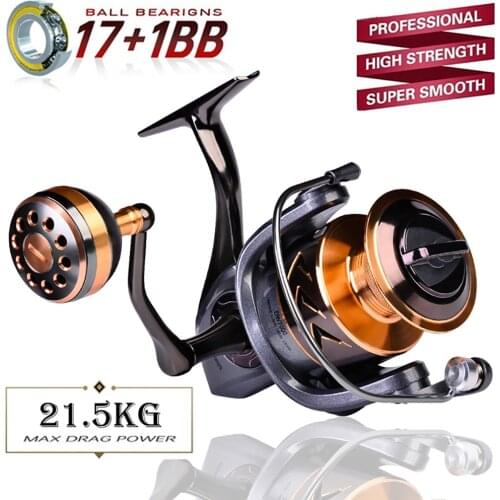 New2021 All-Metal 21.5KG Max Drag Power Fishing Reel Super Smooth High Grade Spinning Reel Freshwater And Seawater Dual Use Reel