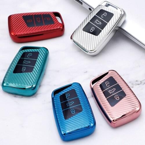 Carbon fiber all-inclusive car key Case protector Fit for Volkswagen Magotan