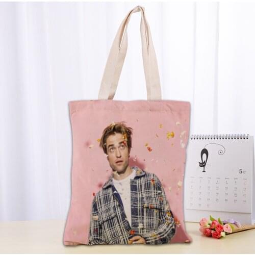 Robert PattinsonTote Bag Foldable Shopping Bag Reusable Eco Large Unisex Canvas Fabric Shoulder Bags Tote Grocery Cloth Pouch
