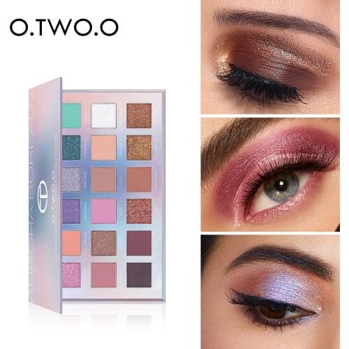O.TWO.O New 18 Colors Eyeshadow Palette Pigmented Powder Rich Color Aurora Borealis Eye Shadow Makeup Official Product