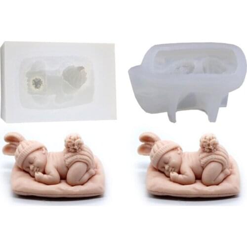 Sleeping Baby Shape Silicone Fondant Chocolate Mold Pastry Candy Jelly Cake Mould Kitchen Baking Mold