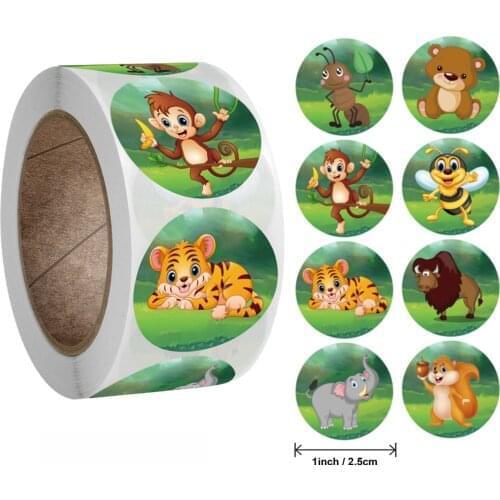 50-500pcs Cute Animals Cartoon Reward Sticker for Kids Classic Toys Sticker School teacher Encourage Labels Stationery Stickers