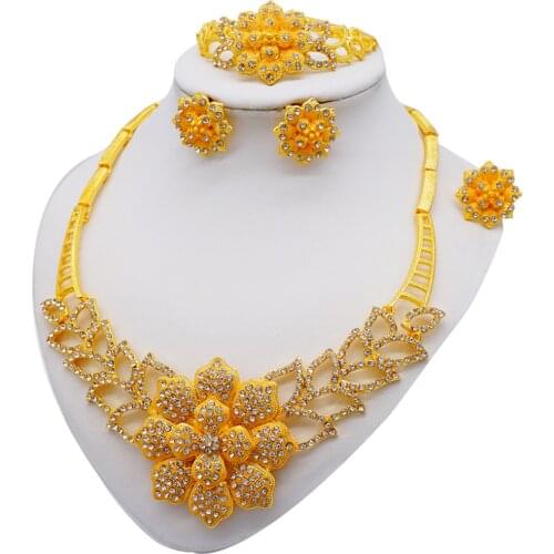 Nigerian Wedding African Beads Jewelry Set Woman Fashion Dubai Gold Color Jewelry Sets Wholesale Design Bridal Jewelry Sets