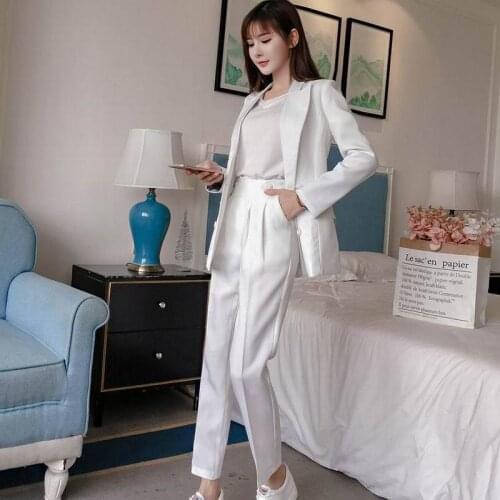 Two-piece suit spring and autumn Polyester Double Breasted self-cultivation temperament professional Office Lady casual suit