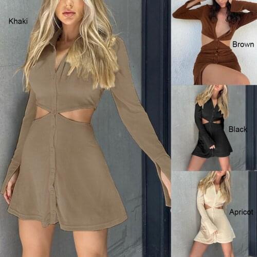 Y2k Baddie Lady Dress Street Wear Button T-Shirt Casual Collar Oversized Drawstring Turnover Sexy Collar Ruffled Slim Fit Summer