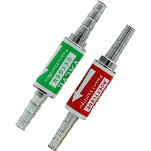 1pair Professional Flashback Arrestor Temper Preventer Flame Buster Safety Valve For Gas Cutting & Welding Hose Pipe Tube ID 8mm