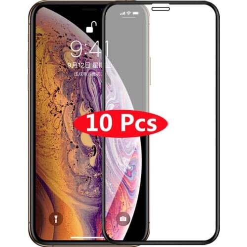10Pcs Full Cover Tempered Glass for iPhone 11 pro XR X XS MAX screen protector for iPhone 7 8 6 6S plus 5s glass protective film