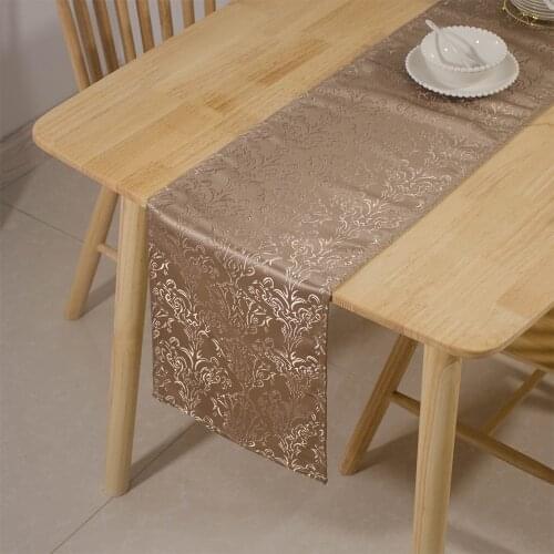 100% Polyester European Style Jacquard Table Runner For Wedding Party Home Banquet Decoration Cabinet Cover