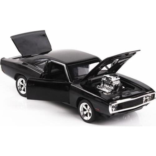 17CM 1:32 Scale 4 Color Metal Alloy 1970 Charger Fast Car Auto Pull back Model Diecast Vehicles Toys Children