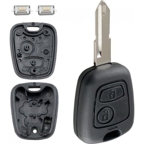 2 Buttons Car Remote Key Shell with 206 Blade & 2 Micro Switches Fit for Peugeot 106 206 306 406