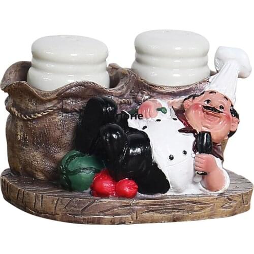 2021 Hot Sale Cute Salt and Pepper Jar Resin Chef Nordic Style Decoration Home Bakery Restaurant Decoration Table Decoration