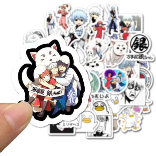 50PCS Japan Anime GINTAMA Cartoon Stickers For Case Laptop Motorcycle Skateboard Luggage Children Toy Decal Sticker
