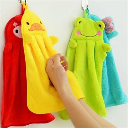 6pcs/lot Lovely Cartoon Children Hand Dry For Kids Kitchen Bathroom Kid Soft Plush Fabric Hang Towel For Children Towels 30