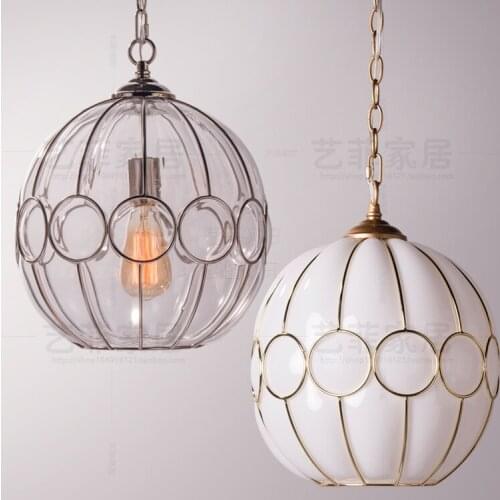 America Do old style glass pendant lamp bedroom corridor porch balcony cloakroom small hanging lighting lamp E27