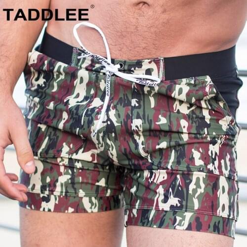 Taddlee Brand Swimwear Men Swimsuits Swim Boxer Briefs Bikini Sexy Mens Camo Boardshorts Surf Trunks Bathing Suits Beach Shorts