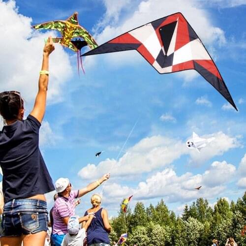 Outdoor Color Triangle Kite With Dual Line Flying Toys For Adults Hard-winged Outdoor Children Kite Polyester Sports Triang C7I7
