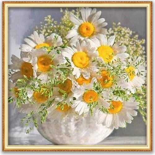 Flower Vase DIY Cross Stitch 11CT Embroidery Kits Craft Needlework Set Cotton Thread Printed Canvas Home Decoration Wholesale