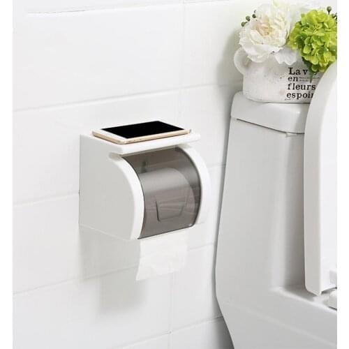 Toilet Paper Holder Waterproof Wall Mounted for Toilet Paper Tray Roll Paper Tube Storage Box Tray Tissue Box Shelf Bathroom