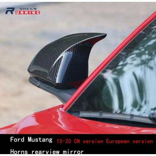 For Ford Mustang Car Carbon Fiber Rear View Mirror Cover Trim Fit Ford Mustang Accessories 2015-2020 Exterior accessories