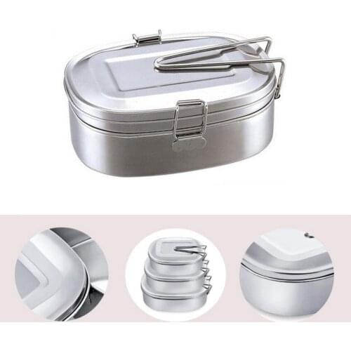 Hot Sale 50% Double Layers Bento Lunch Box Student Stainless Steel Food Storage Container