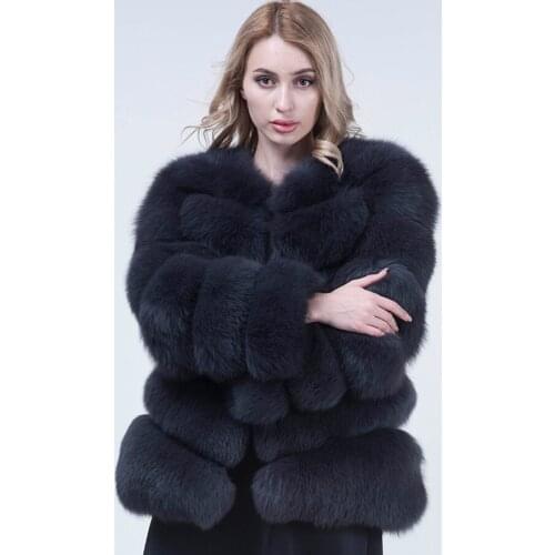 JANEFUR Actural fox fur wrap natural fox fur jacket Genuine Leather coats winter warm fashion natural fur