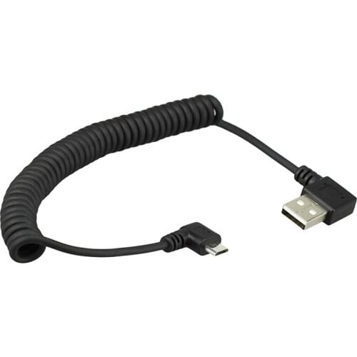 40CM USB 2.0 Male to Micro USB 2.0 Male 90 Degree micro USB Angled left or right Angled Retractable Data Charging Cable