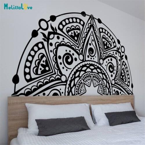 Classic Mandala Sticker Half Flower Yoga Studio Decal Home Wall Stickers Vinyl Wallpaper BA688
