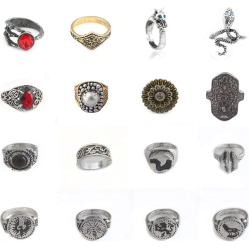 16 Style Game Dark Souls Ring leo Moon Dragon Tooth Hornet sterling ring crystal men women Jewelry