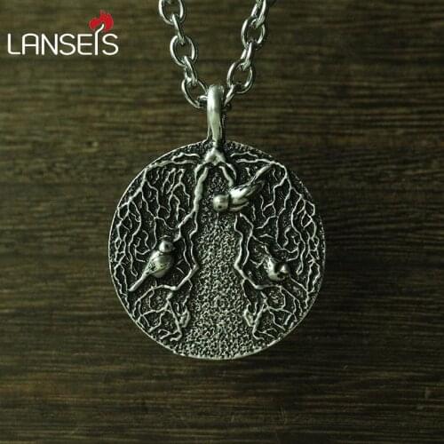 Lanseis 1pcs a big fan of the lung roots. love the birds jewelry tree root pendant Lungs and Birds necklace jewelry
