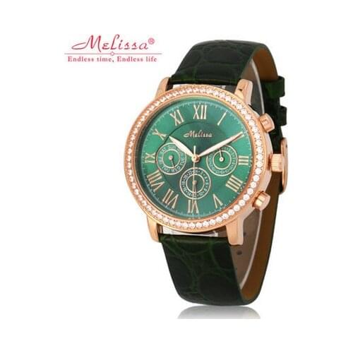 Multi-functional Women Neutral Business Watches MELISSA Roman Dress Wrist watch Leather Water proof Reloj Feminino Montre F12141