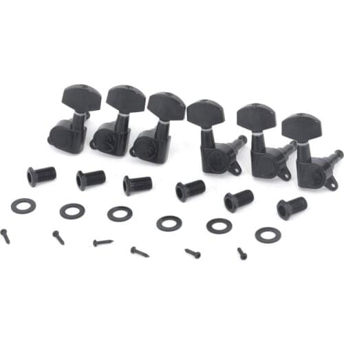 Musiclily Pro 3x3 Sealed Guitar Tuners Tuning Pegs Keys Machine Heads Set for Les Paul Style Guitar, Big Button Black