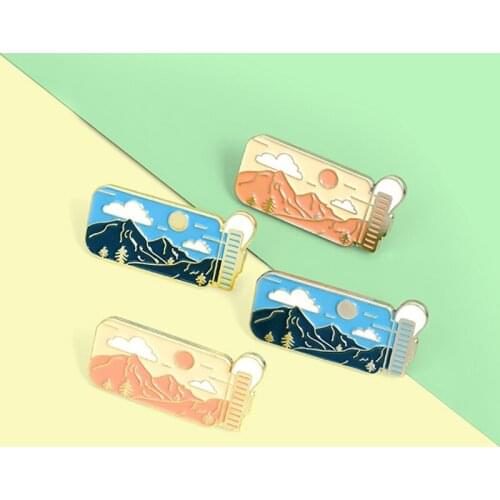 Outdoors Enamel Lapel Pins Travel Adventure Brooches Collection Mountain Nature Cartoon Badges Jewelry Gift Friends Wholesale