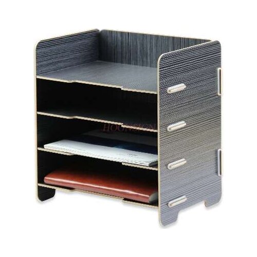 Desktop book storage A5 bill courier single magazine data frame multilayer file rack wooden storage box holder