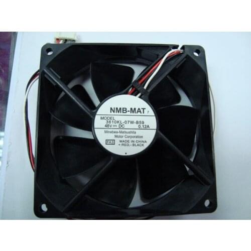 NMB-MAT 3610KL-07W-B59 FA3 Server Cooling Fan DC 48V 0.12A 90x90x25mm 5-wire
