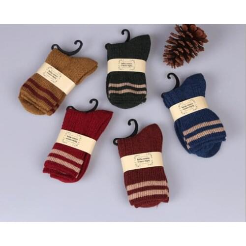 New winter double needle thick line two poles wool socks for men and women pile pile of sox flanging tube socksqwz856