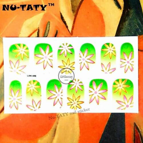 Nu-TATY 20 style Nail Wraps Stickers, Green Lover Glitter Designs, Waterproof Nail Arts Polish Gel Foils Keep 2-3 weeks