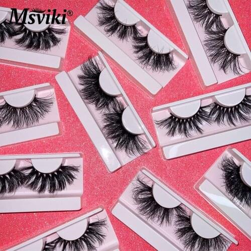 Wholesale Eyelashes 25MM Mink Hair False Eyelashes Fluffy 3D 5D Mink Lashes Bulk Makeup Beauty Dramatic 10D Mink Eyelashes