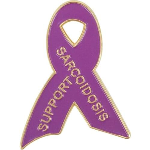 Support Sarcoidosis Awareness Purple Ribbon Lapel Pins