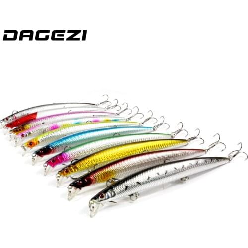 DAGEZI Super Big 10pcs/lot 18CM/23G Fishing lure hard bait artificial baits Laser painting minnow 3D eyes fishing wobbler pesca